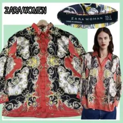 ✨美品✨ZARA バロック柄 総柄 シャツ 派手カラー モロッコ製 Mサイズ