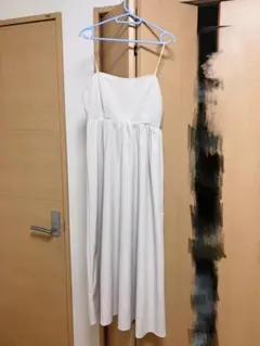 ホワイト キャミワンピース ロング丈
