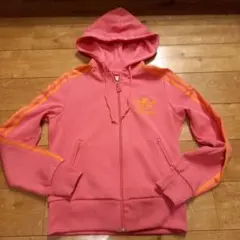 adidas ピンク フード付きパーカー S