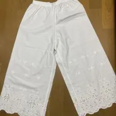 Live in comfort/ホワイトワイドパンツ LL