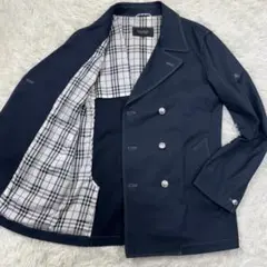 美品✨バーバリーブラックレーベル ピーコート ジャケット 銀ボタン ネイビー M