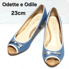 SALE ✨ Odette e Odile コルクヒール デニム パンプス 23のサムネイル