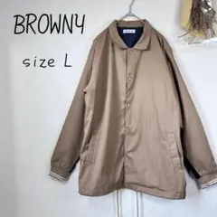 ブラウニー　オーバーサイズ　ブルゾン　ゆったり　大きめ　ベージュ　L　ドット