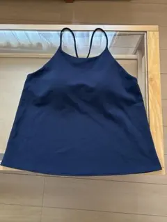 ユニクロ　クレープジャージーブラキャミソール　白　紺　2枚セット　Lサイズ