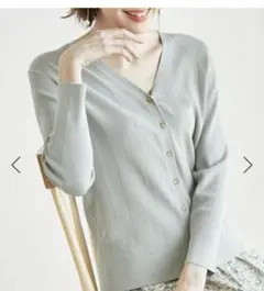 【新品】ROPÉ PICNICリブニットカーディガン 36