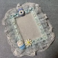 セール！硬質トレカケース デコ フリル 水色、ライトブルー