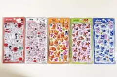 【5点セット】正規品 プチドロップステッカー プーさん バンビ 101