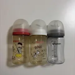 pigeon 哺乳瓶　母乳実感　200ml 240ml 3本セット スヌーピー