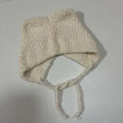 ふわふわ耳付きボンネット