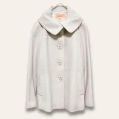 【スーナウーナ】ビッグカラーコート　ウール　アンゴラ　アイボリー　38　日本製