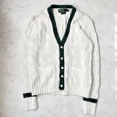 POLO RALPH LAUREN ケーブルニット カーディガン ホワイト M