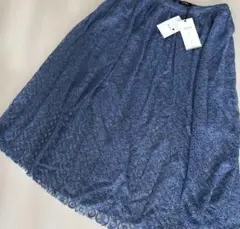 新品　Bershka レース フレアスカート ブルー サイズ36のサムネイル