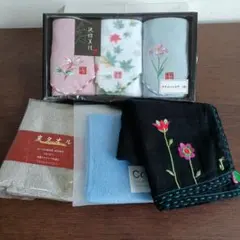 池坊 美佳 タオルハンカチ　炭タオル　J刺繍　ガーゼハンカチ