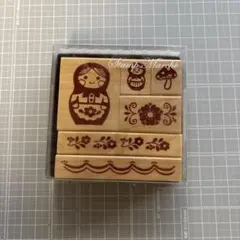スタンプマルシェ　ラバースタンプセット　こどものかお　マトリョーシカ
