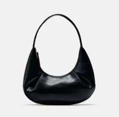 ZARA オーバル ショルダーバッグ　ハーフムーンバック　ブラック　黒