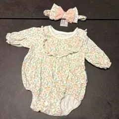 美品！モイモルン ベビーロンパース 小花柄 春夏向け