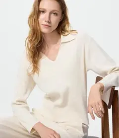 UNIQLOウォッシャブルリブニットポロセーター