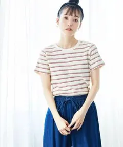 FREAK'S STORE ボーダー 半袖　ワッフルミニTシャツのサムネイル