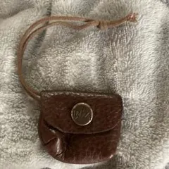 イビザIBIZA ibiza チャーム 小物入れ小銭入れ茶色レザーコインケース
