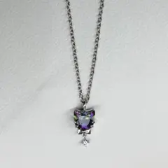 シルバーネックレス ねこ型ミスティッククォーツ