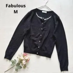 ファビュラス ビジュー付き カーディガン はおり ニット 上品 大人可愛い M