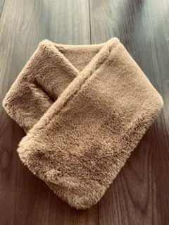 フェイクファーマフラー　グレージュ　モカ