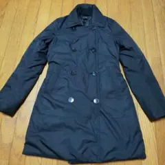 theory 中綿入りブラックコート ダブルブレスト