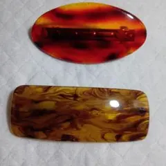 マーブル模様バレッタ　2個セット