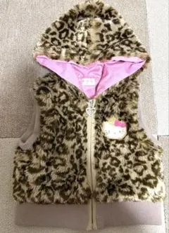 ハローキティ ヒョウ柄 フードベスト　ベビー　90cm