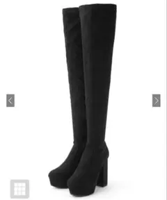 ci247 プラットフォームスエードニーハイブーツ GRL 24.5cm