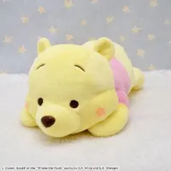 【美品】くまのプーさん 寝そべり　スーパーラージぬいぐるみ　パステルカラー