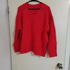 赤色 Lサイズ 長袖ニットセーター