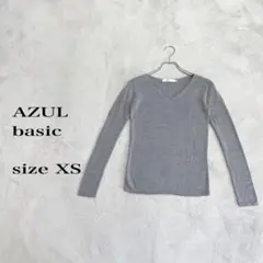 AZUL グレー Vネック 長袖ニット XS シンプル