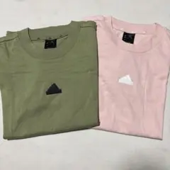 adidas Tシャツセット オリーブ ピンク