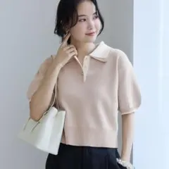 ☆未使用品☆ VERMEIL par ienaリブポロニット 半袖 ホワイト - メルカリ