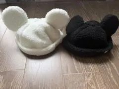 ミッキーマウス耳付き帽子2色セット