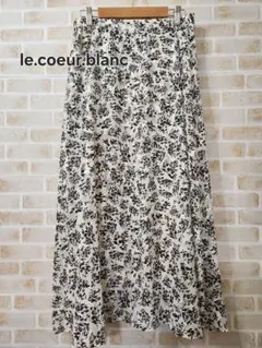 le.coeur. blanc カットジャガードリーフプリントスカート　38