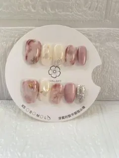 マーブルデザイン ネイルチップセットショートオーバル