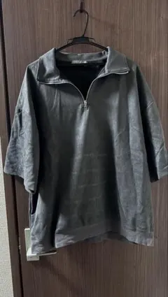 【CLEL】ハーフジップ デザイン 半袖プルオーバーTシャツ