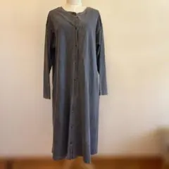値下げしました　studio clip グレー ボタン付きロングワンピース　M