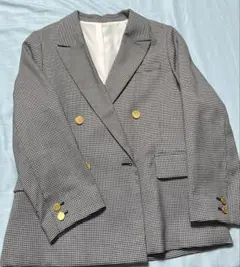 ミラオーウェン 千鳥柄 金釦 ダブルブレストコンパクトジャケット サイズ0