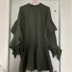 KBF オリーブ フリルワンピース 数回着用