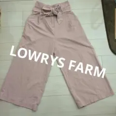 ローリーズファーム　ハイウエストリボン付　春色ピンクガウチョパンツ