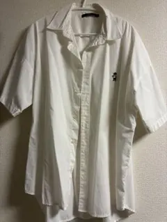 ホワイトオーバーサイズ半袖シャツ