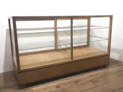 1991 大きな5面ガラスショーケース カウンターテーブル レトロ