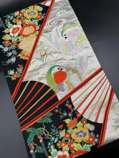 高級 正絹 袋帯 礼装 フォーマル 洒落帯　金糸　銀糸　古典柄　花柄　291