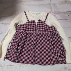 branshes 裏起毛チェック柄 長袖カットソー 130