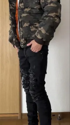 mnml X165 Paisley Stretch Denim Black 30