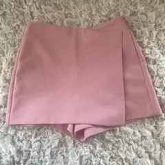 【ZARA】ハイウエスト スコート ショートパンツ ピンク XS（毛玉あり）
