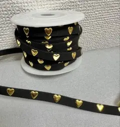 ハート スタッズ スエードコード ゴールド 黒 2m